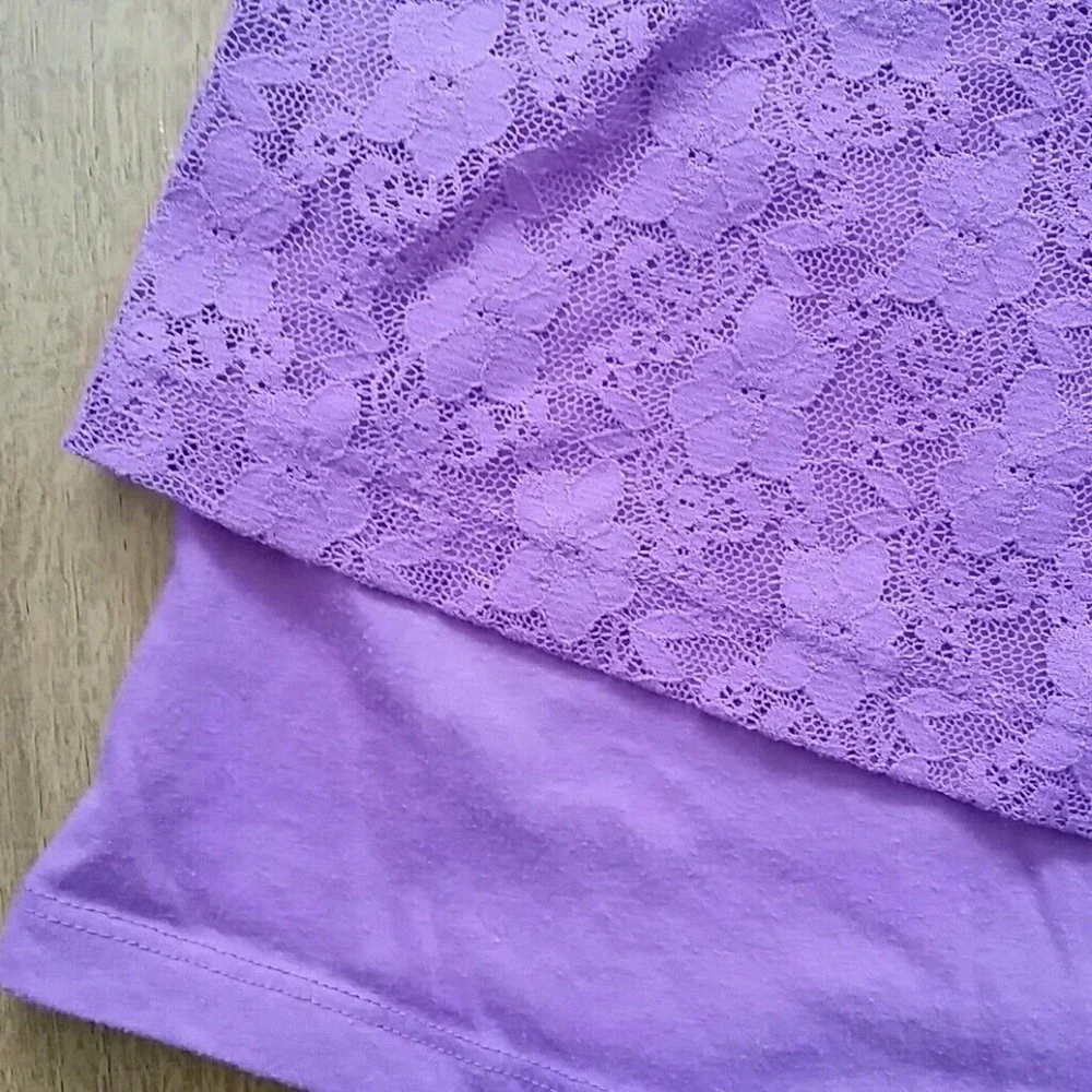 Tractr Girls Denim Skirt and Garanimals Purple Lace Top Outfit‎ Size 7